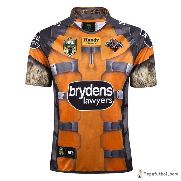 Camiseta Rugby Wests Tigers Marvel 2017 Amarillo